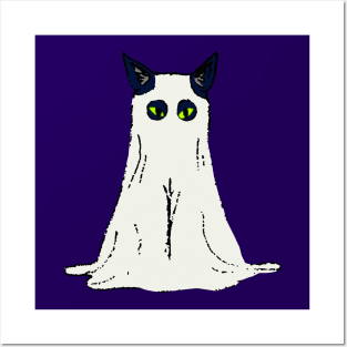 Spooky Kitty Cat - Cat Ghost Costume Posters and Art